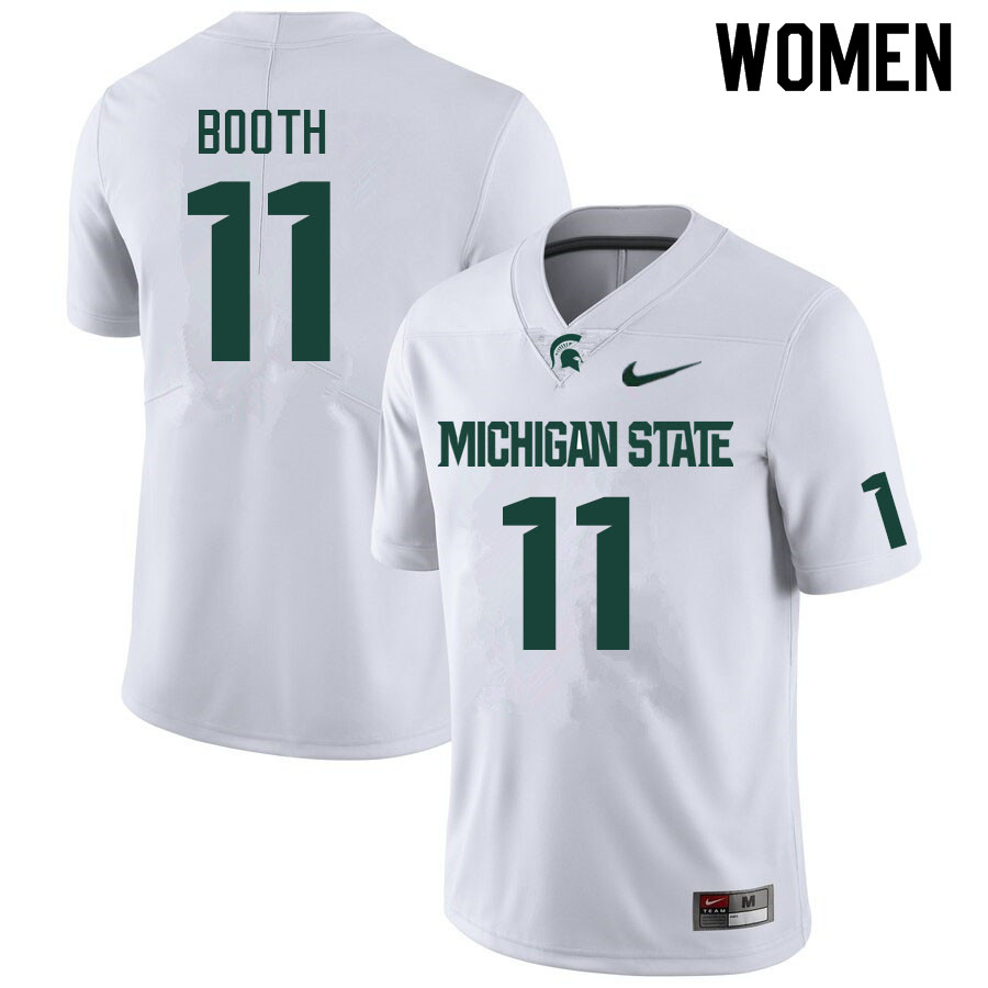 Women #11 Antoine Booth Michigan State Spartans College Football Jerseys Sale-White